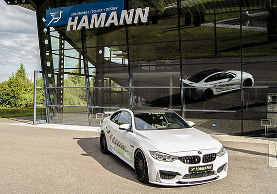 Бескомпромиссный болид Hamann Bmw m4 сделанный из углепластика для улучшенной аэродинамики. На вооружении 431 л.с и 550 Нм крутящего момента.